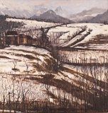 St. Genis, olieverf, 30 x 30 cm, 2/1996, huile, St. Genis
