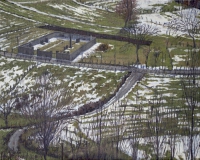 Kerkhof van Perrier, olieverf, 20 x 24 cm, 3/2003, huile, Cimetière de Perrier