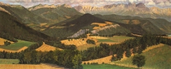 De Vercors, olieverf, 19 x 46 cm, 8/2006, huile, Le Vercors