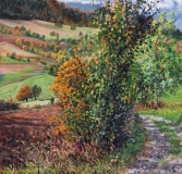 Col du Thaud, olieverf, 31 x 33 cm, 10/2015, huile, Col du Thaud