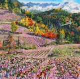 Wijngaard van Roissard, olieverf, 35 x 35 cm, 10/2017, huile, Vigne de Roissard