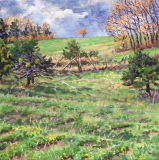 Montvallon, olieverf, 20 x 20 cm, 4/2018, huile, Montvallon