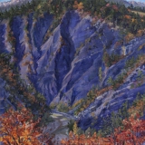 Gorges de l'Ébron, olieverf, 35 x 35 cm, 10/2018, huile, Gorges de l'Ébron