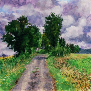 Prébois, olieverf, 30 x 30 cm, 8/2021, huile, Prébois