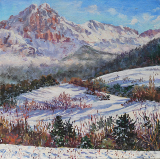 de Grand Ferrand, olieverf, 25 x 25 cm, 12/2024, huile,  Le Grand Ferrand