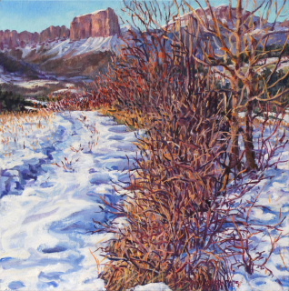 De Mt. Aiguille, olieverf, 30 x 30 cm, 1/2025, huile,  Le Mt. Aiguille