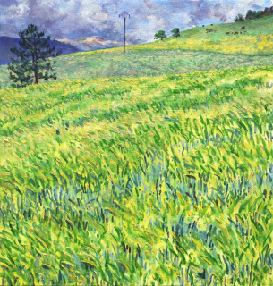 Col du Thau, olieverf, 25 x 25 cm, 5/2025, huile,  Col du Thau
