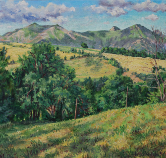 De Jocou, olieverf, 32 x 34 cm, 7/2025, huile,  De Jocou