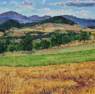 Col du Thau, olieverf, 35 x 35 cm, 7/2025, huile,  Col du Thau