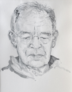 Tom, sumi inkt, 30 x 26 cm, 2019, encre sumi, Tom