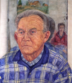 Mijn vader, aquarel, 49 x 43 cm, 2004, aquarelle, Mon père