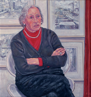 Portret  Corinne, olieverf, 85 x 80 cm, 2022, huile, Portrait de  Corinne