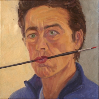 Zelfportret, olieverf, 30 x 30 cm, 2006, huile, Autoportrait