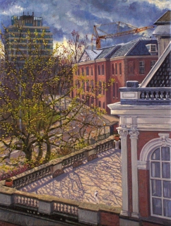 Roetersstraat, Amsterdam, olieverf, 41 x 31 cm, 5/2006, huile, Amsterdam