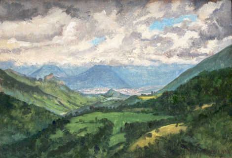 Grenoble, olieverf, 18 x 26 cm, 7/2001, huile, Grenoble