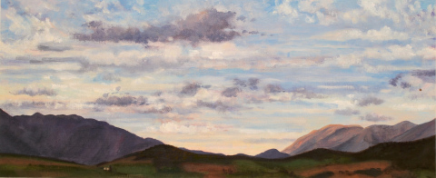 Col de Cornillon, olieverf, 19 x 46 cm, 10/2006, huile, Col de Cornillon