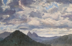 Les Aiguilles de Lus, olieverf, 20 x 31 cm, 8/2011, huile, Les Aiguilles de Lus