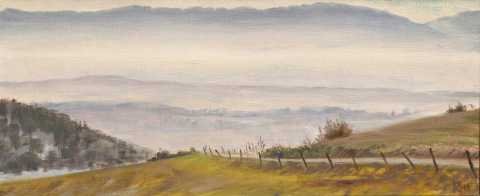 Ser de Villaret, olieverf, 19 x 46 cm, 3/2013, huile, Ser de Villaret