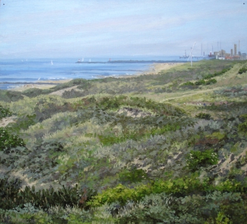 Haven van Scheveningen, olieverf, 29 x 32 cm, 5/2005, huile, Le port de Scheveningen