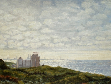 Kijkduin, olieverf, 19 x 25 cm, 9/2006, huile, Kijkduin