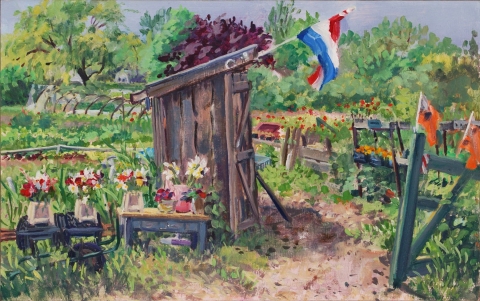 Castricum, olieverf, 19 x 30 cm, 6/2021, huile, Castricum