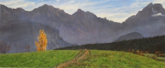 De populier, olieverf, 19 x 46 cm, 10/2006, huile, Le peuplier