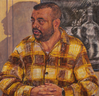 Hemza, olieverf, 60 x 60 cm, 2/2025, huile,  Hemza