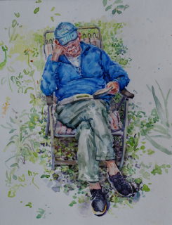 Tom, aquarel, 40 x 30 cm, 7/2025, aquarelle,  Tom