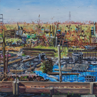 Broek in Waterland, olieverf, 25 x 25 cm, 3/2025, huile,  Broek in Waterland