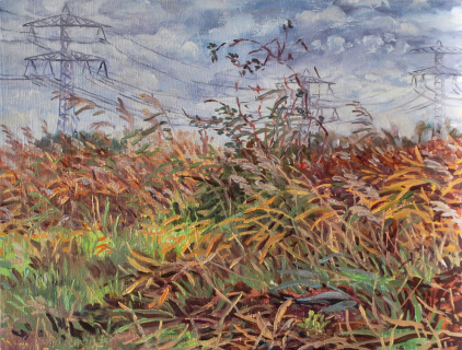 Waterland, olieverf, 19 x 25 cm, 11/2025, huile, Waterland