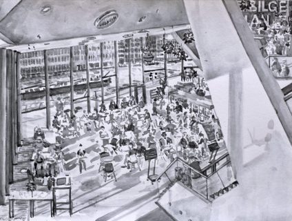 Eye Amsterdam, sumi-inkt, 30 x 40 cm, 1/2025, encre sumi, Eye Amsterdam