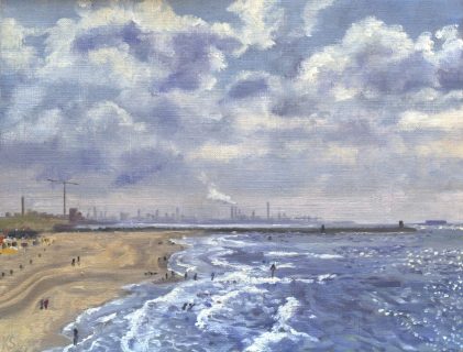Scheveningen Haven, olieverf, 19 x 25 cm, 6/2009, huile, Le port de Scheveningen