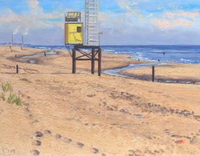 Egmond, olieverf, 19 x 25 cm, 6/2009, huile, Egmond